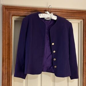 AVOCA vintage Chic Purple Women's Blazer with Gold Accents